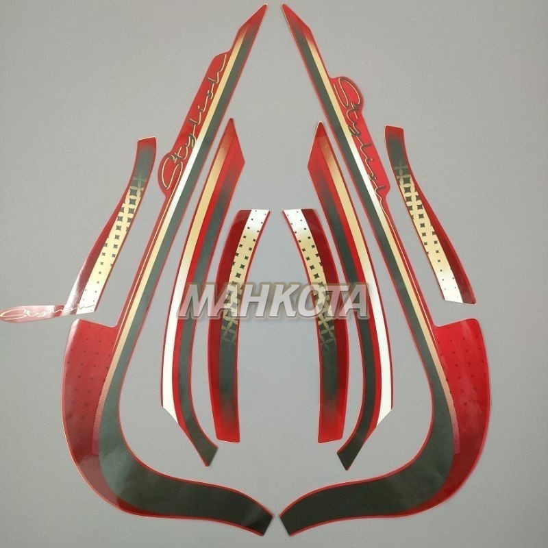 Striping Stiker Polet Sepeda Motor List motor honda scoopy stylish 2022 2023 matte red