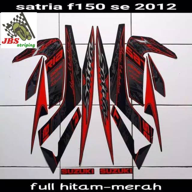 striping satria fu f stiker suzuki satria f fu barong 150 se 2012 2013 hitam merah