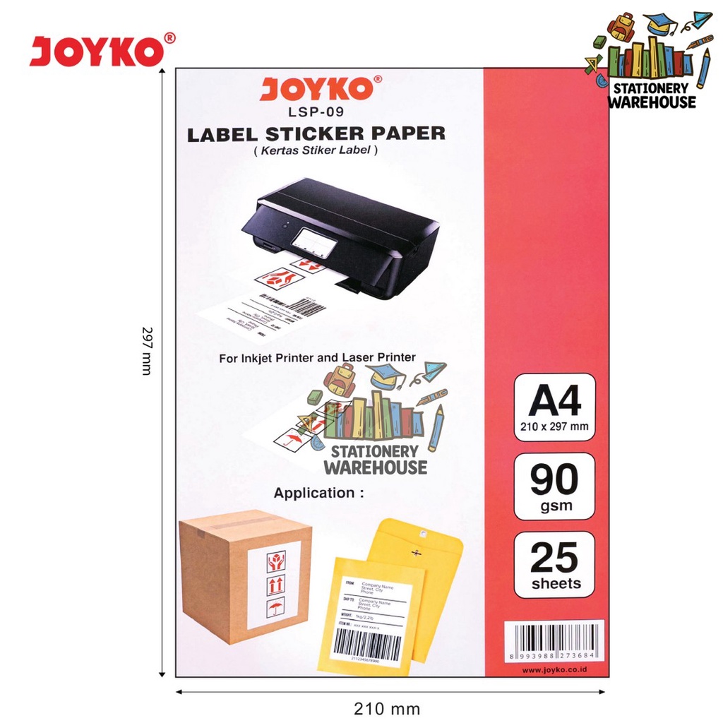 

Label Sticker Paper Kertas Stiker Label Joyko LSP-09 25 Sheets Lembar