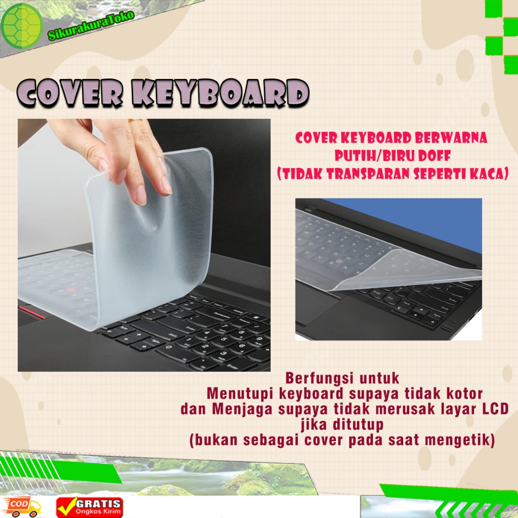 5A. (SKR) Cover Keyboard Protector Silikon Silicone 14inch Pelindung Keyboard Penutup Protektor Notebook Laptop Universal