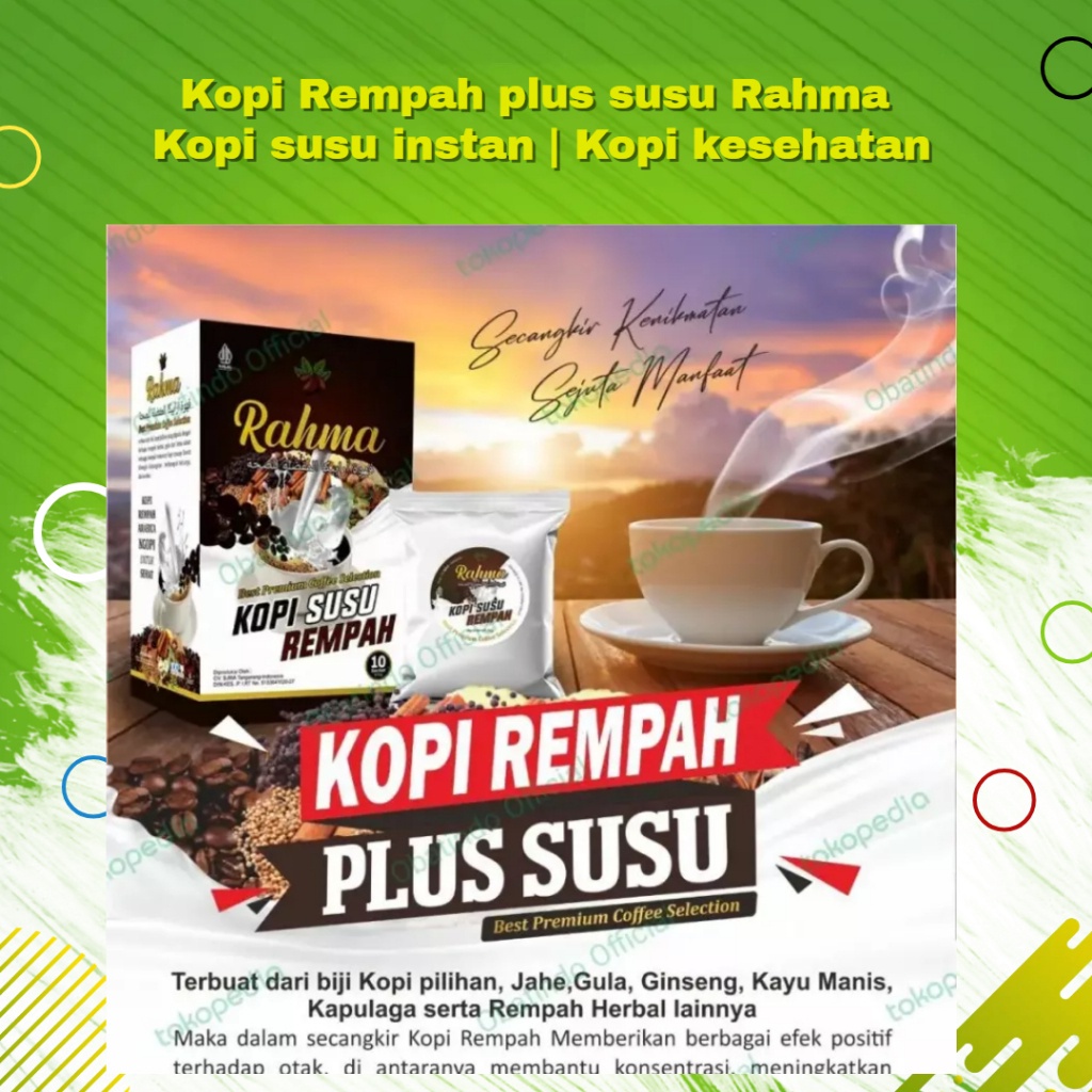 

Ready Stock Kopi Rempah plus susu Rahma | Kopi susu instan isi 10 sachet | Kopi kesehatan Probiotik Penambah Semangat Aktivitas. Aman di lambung, jantung dan darah tinggi Jamu Herbal Termurah