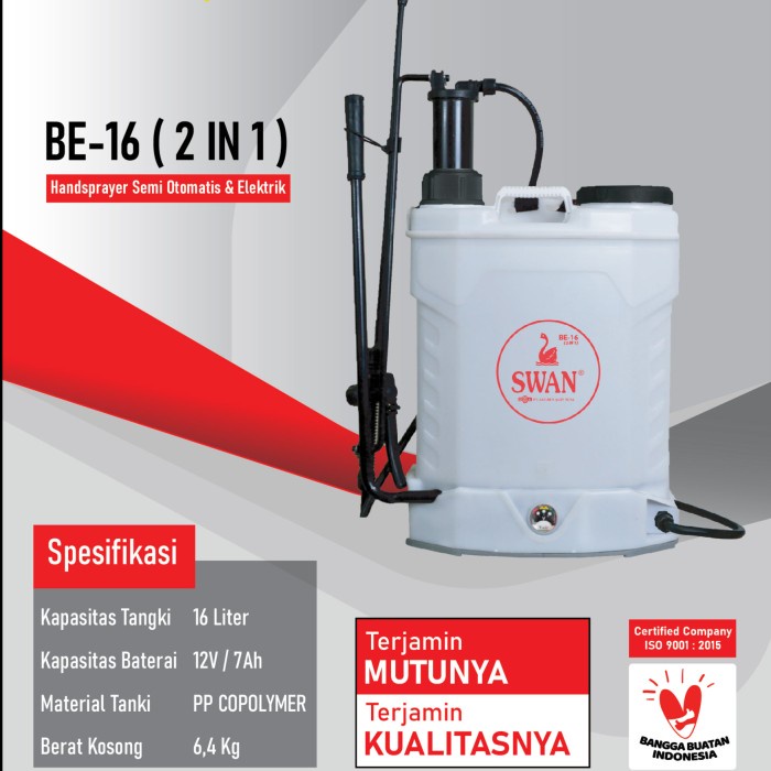 Semprotan Disinfektan 2IN1 Swan BE-16 Sprayer Tanaman Manual Elektrik