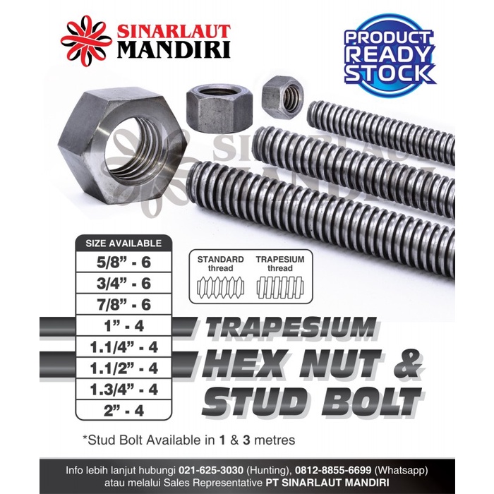 Asdrat Trapesium / Long Drat Kotak / As Drat Trapesium 1M 7/8"