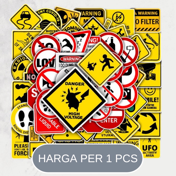 

Sticker Peringatan Warning Case Hp Helm Aesthetic Per Pcs