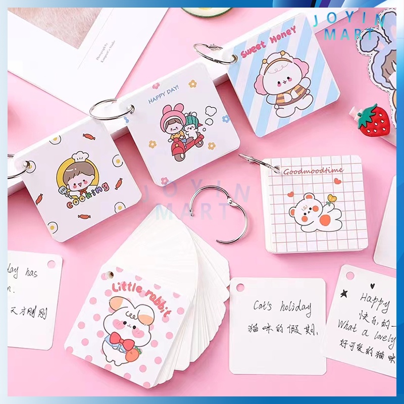 

Loose leaf book bukuSticky note Gantungan Memo Hamster Dino Sticky Note lucu / Memo Ring Notebook