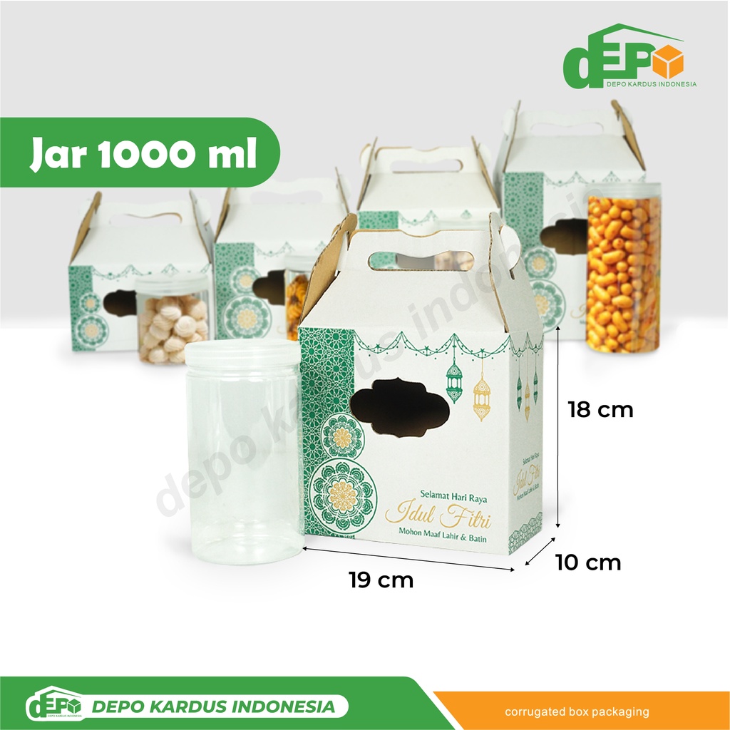 

Box 19x10x18 JAR 1000 MLml Isi 2 Toples Bulat Kardus/packing/kemasan/Kue Kering/boxkuker/Jar 1000 ml/Jar1000gr/hampers/idul fitri/Iedmubarak/Tinggi18