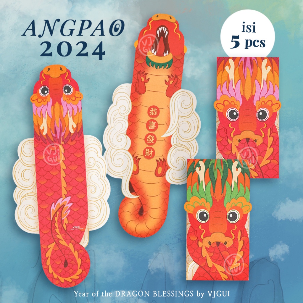 

Terbaru Angpao Imlek 2024 Dragon Angpau Naga Amplop CNY Sincia Dragon