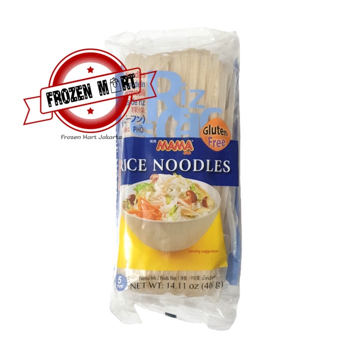 

MAMA Rice Noodles Gluten Free / Kwetiaw Kering Tanpa Gluten 5 mm 400Gr