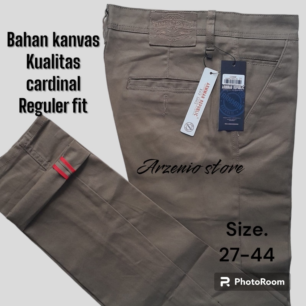 Celana Panjang Pria Chinos bahan kanvas cardinal Premium Original 100% armman republic big size jumbo 27 Sampai 44 kode AR58