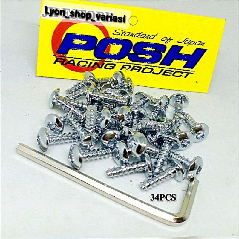 Baut Body L Chrome Baut Body Yamaha MX - Mio Posh