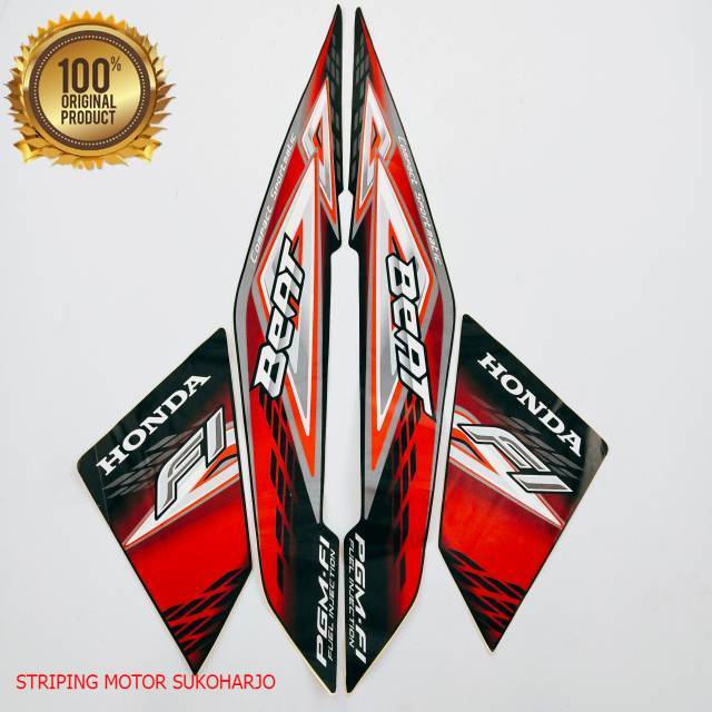 (ORI) striping honda beat fi 2014 hitam kualitas original