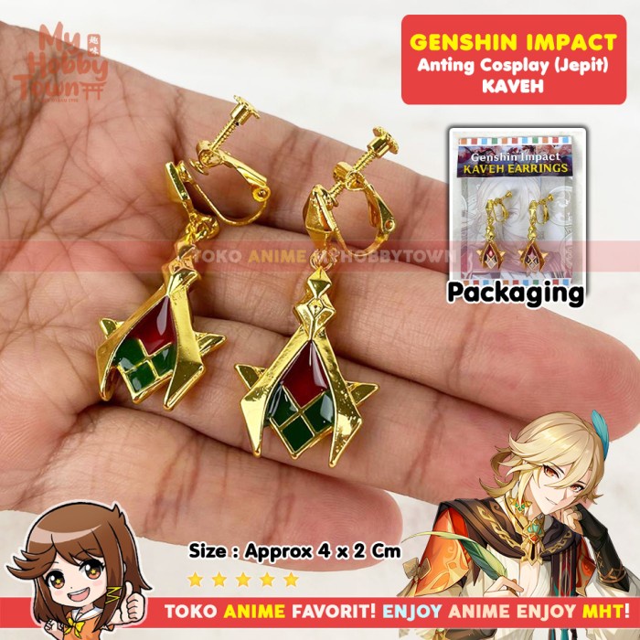Anting Cosplay Anime Genshin Game Kaveh Sumeru