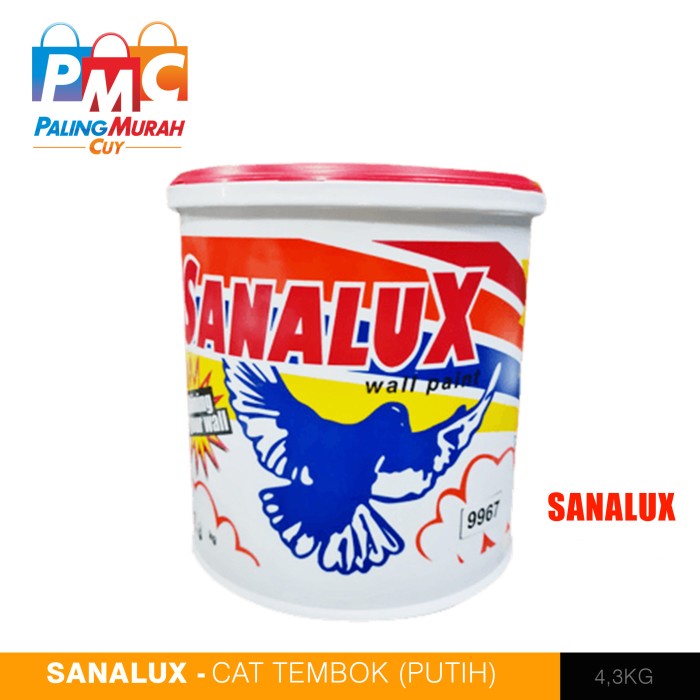 Cat Tembok Sanalux 4.3Kg Galon - Cat Tembok Ekonomis Warna PUTIH