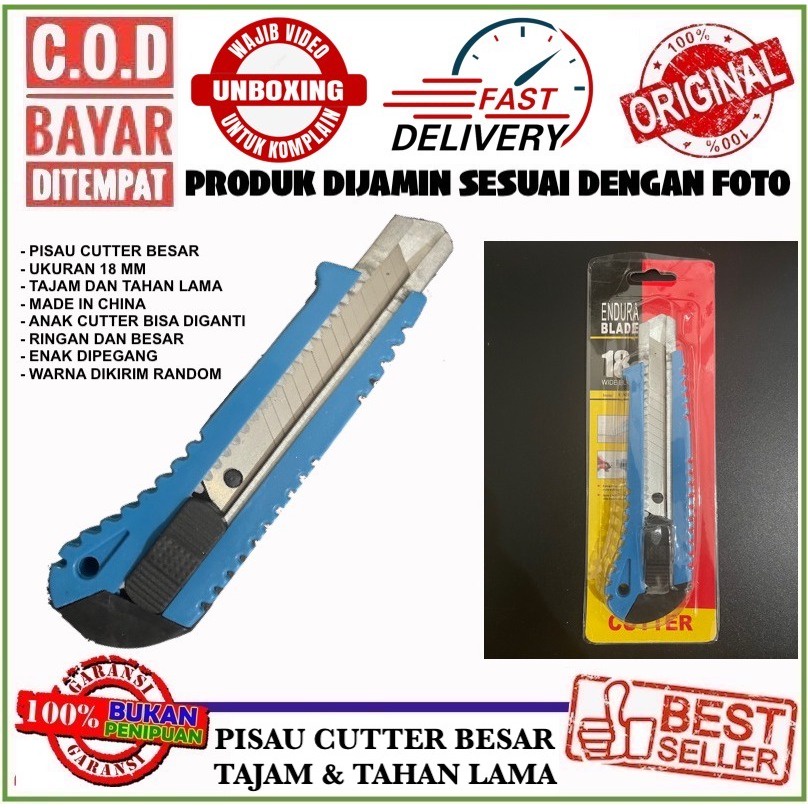 

PISAU CUTTER KERAJINAN TANGAN UKURAN BESAR 18MM ANAK PISAU BISA DITUKAR UNTUK MOTONG BUBBLE