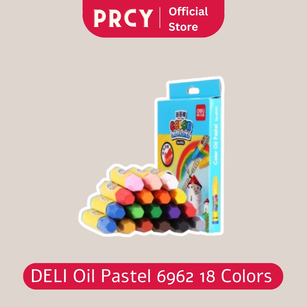 

Alat Gambar Krayon Deli Oil Pastel (ASST) blue 6962 18 colors Crayon