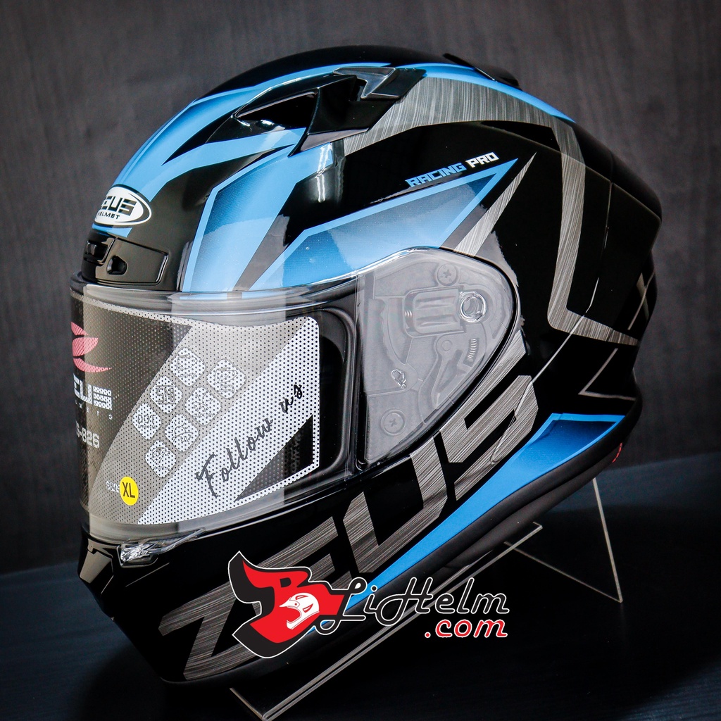 ZEUS HELM ZS826 | BLACK BK3 BLUE | ZS 826 - ZEUS 826 FLAT VISOR