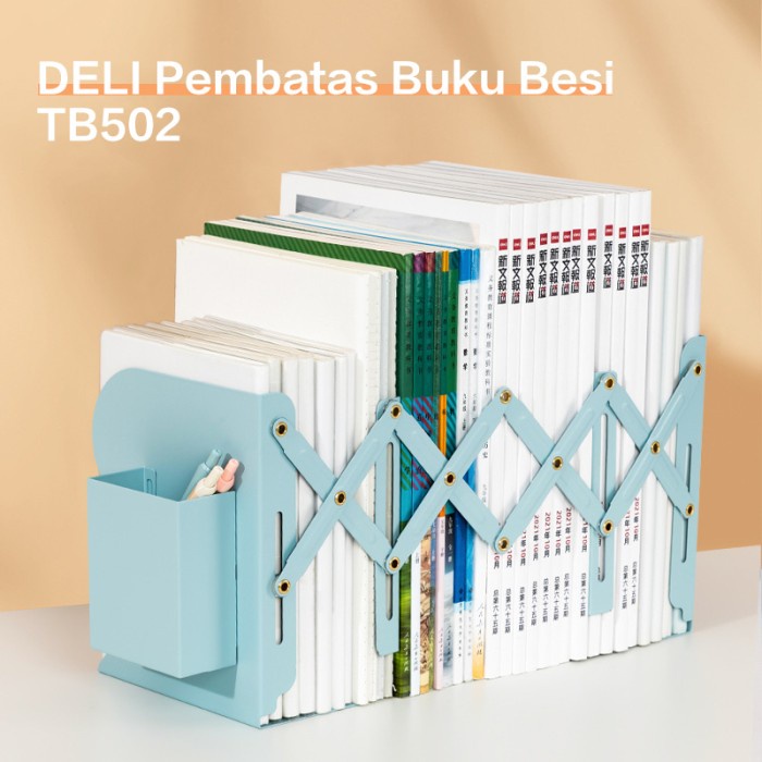 

Deli Pembatas Buku Besi Stretch / Book End Dengan Pen Holder TB50X - Biru, 19 cm