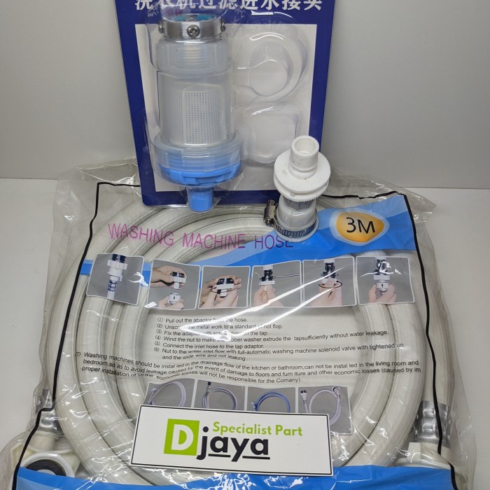 Paket Selang Water Inlet Mesin Cuci LG/Sharp/Samsung/Multi 3 Meter