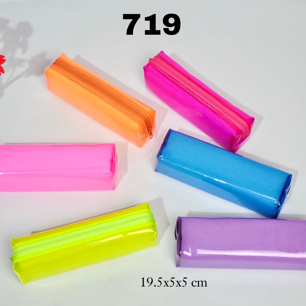 

MJ Kotak Pensil Sleting Transparan Segi/Pencil Pouch/Dompet Pensil/Pencil Case