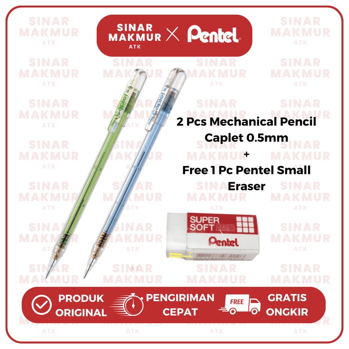 

CTK031 Pensil Mekanik/Mechanical Pencil Caplet Free Penghapus Pentel (Set)