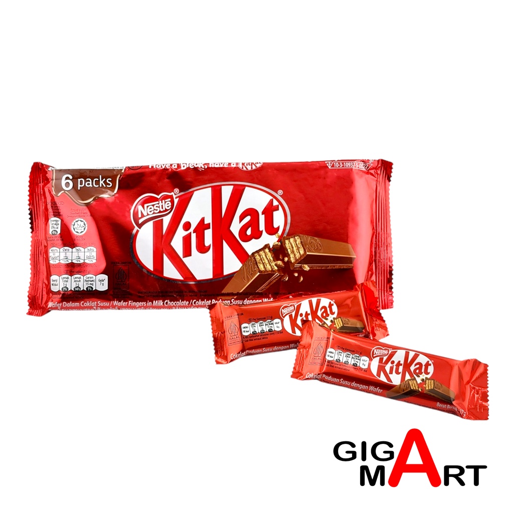 

Nestle Kitkat 2F PACK - Netto 102 Gr (Isi 6 Bks x 17 Gr)