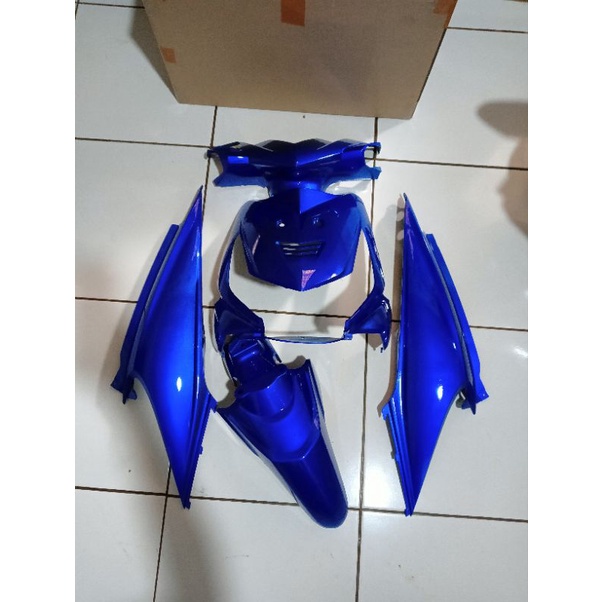 COVER FULL BODY HALUS HONDA BEAT KARBU BIRU CANDY