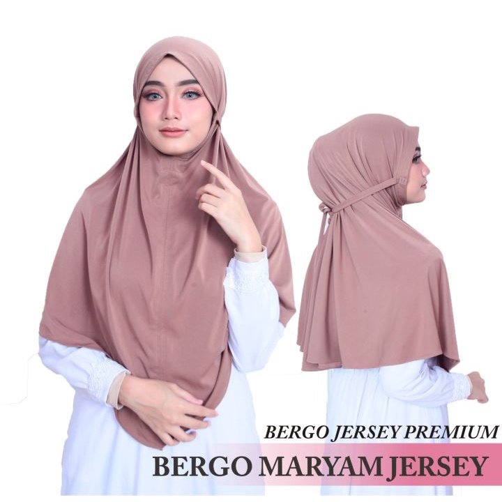 hijab bergo tali jersey /jilbab bergo maryam tali/kerudung non ped dewasa