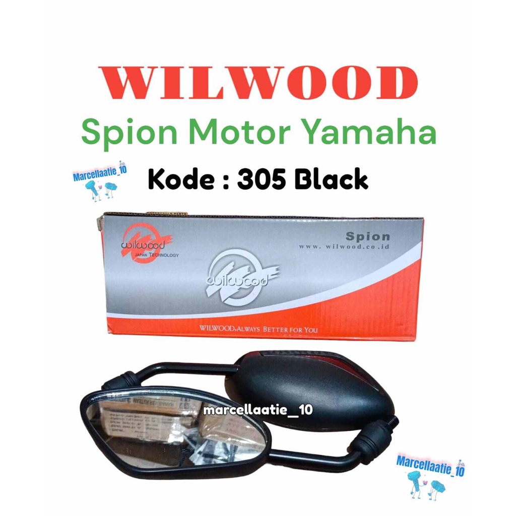 1 SET WILWOOD KACA SPION MOTOR YAMAHA 305 BLACK SPION YAMAHA KACA SPION YAMAHA HITAM MURAH KACA MOTO