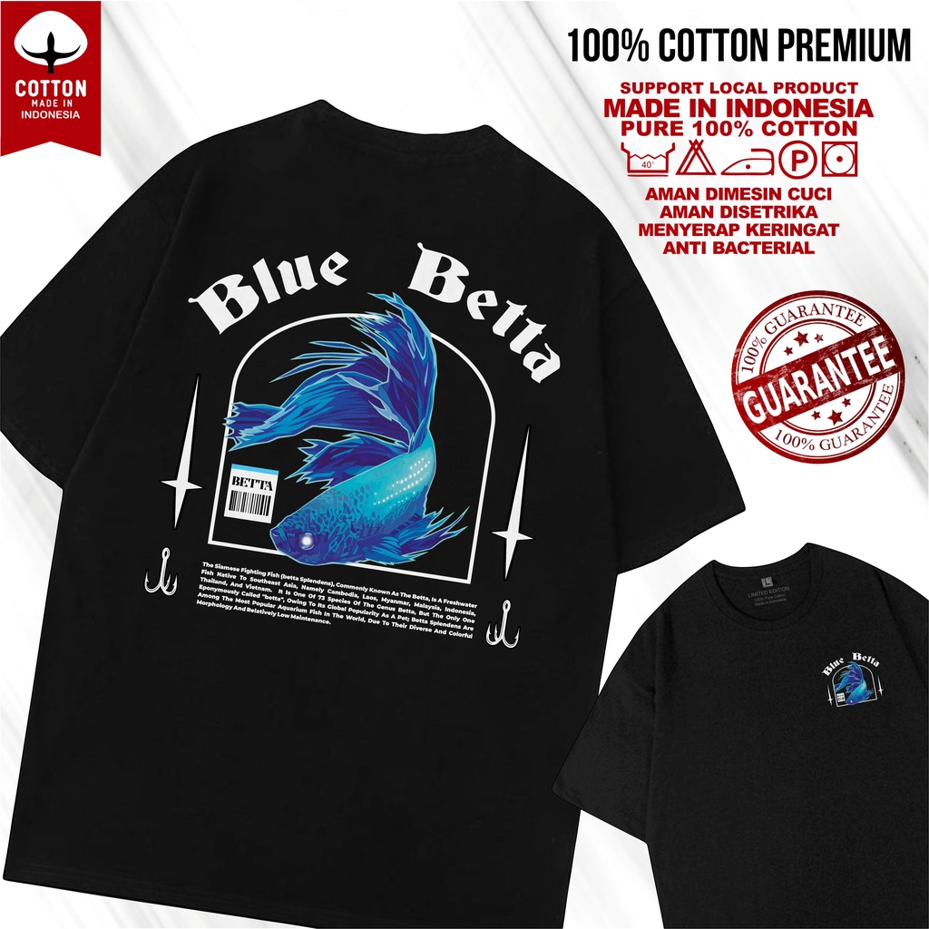 KAOS HOBI BLUE BETTA DISTRO HEWAN KAOS KOMUNITAS MANCING SNAKEHEAD IKAN HIAS PREDATOR REPTILE