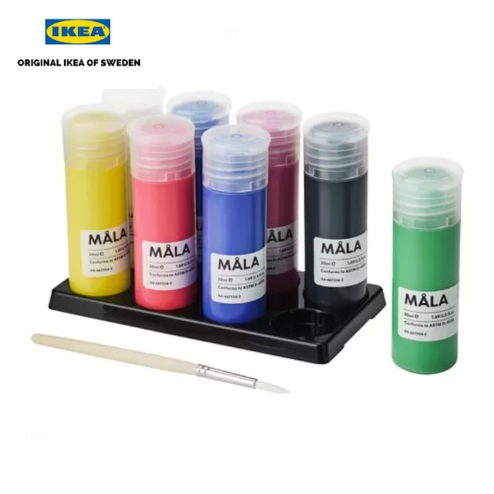 

ORI lKEA 1Set 8pcs Cat Lukis Anak Media Gambar Bermain Anak Aneka Warna 400ml