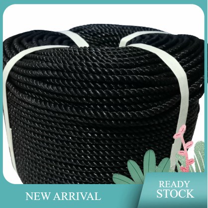 Tali tambang tali ikat 5mm hitam satu rol