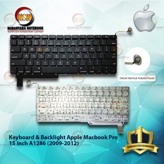 Keyboard Apple Macbook Pro 15 Inch A1286 2009-2011 Non Backlight