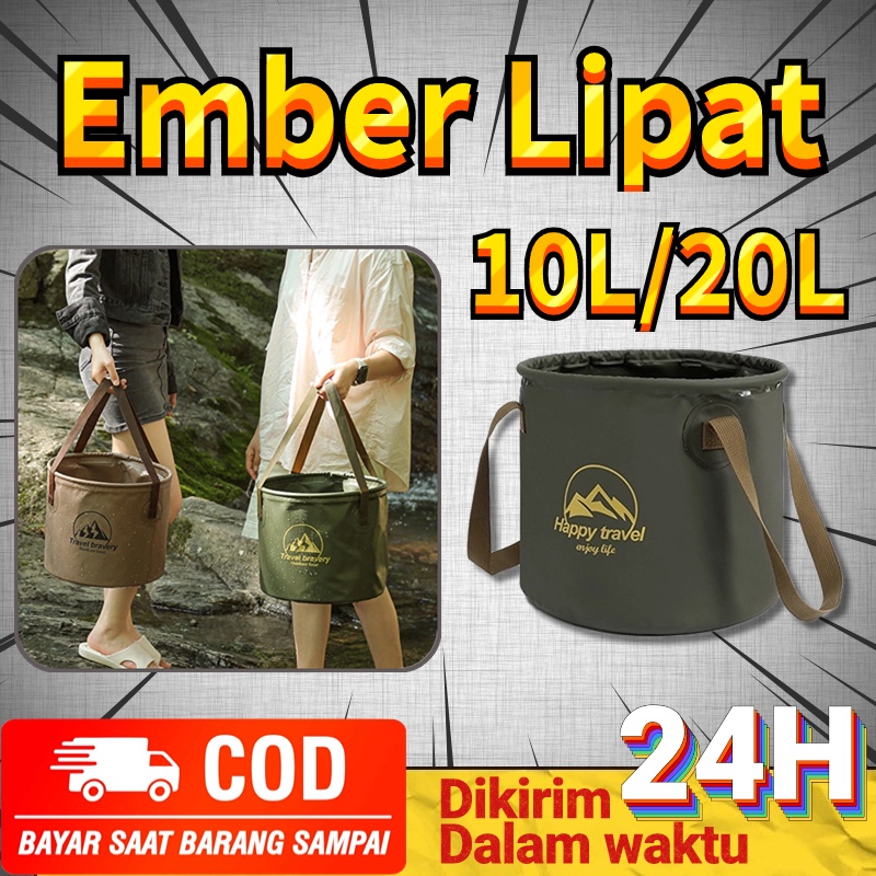 Ember Lipat 20 liter Bepergian Aquafold Folding Bucket Wadah Air Multifungsi  memancing  Outdoor Was