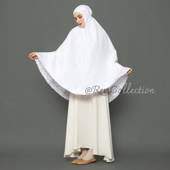 Bergo Kantong Putih Polos Super Jumbo Perlengkapan Haji dan Umroh - Putih Polos, Super Jumbo