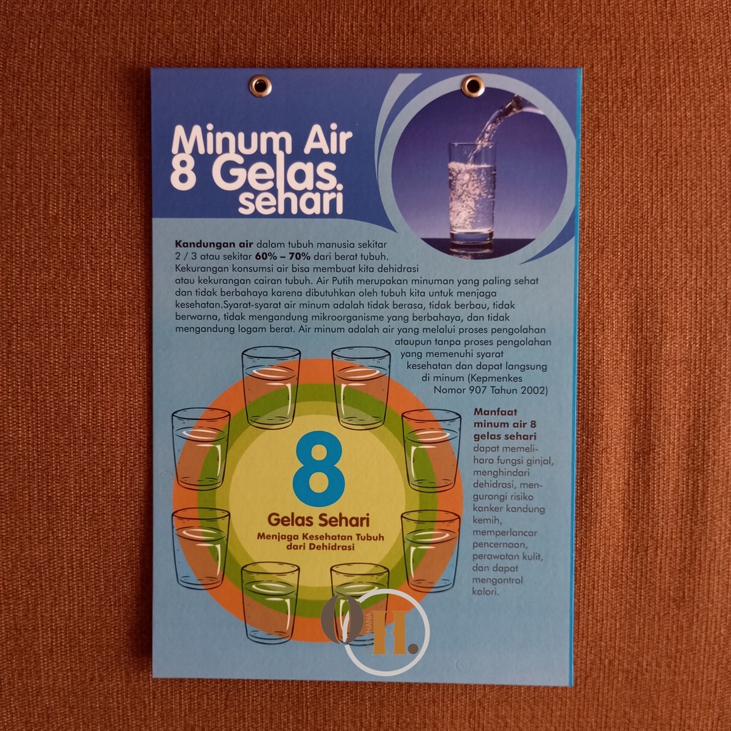 

Hard poster minum air putih 8 gelas sehari - Hard poster gizi