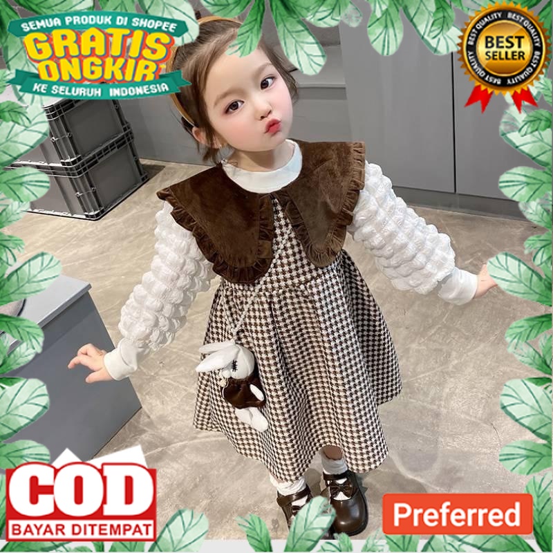 miku.kids DRESS QUIN OF CELINA EBV Baju Dress Anak Perempuan TANPA TAS BONEKA Import Dress anak bayi