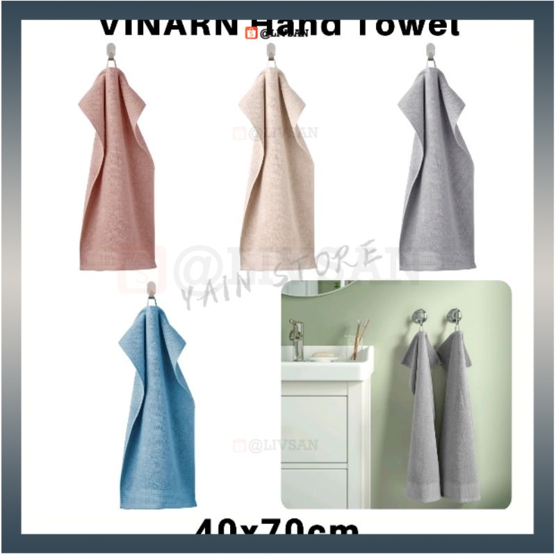 VINARN handuk tangan 40x70cm kain lap dapur toilet wastafel biru pink oren ungu abu minimalis elegan