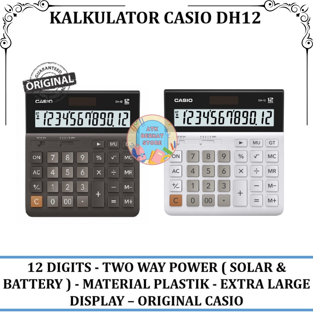 

Kalkulator Meja Casio Dh12 / Calculator Desktop 12 Digit