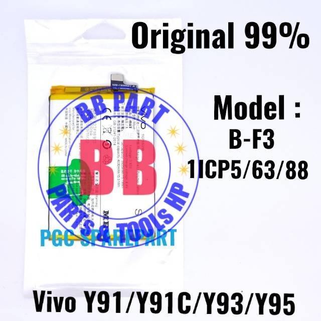 Baterai Original 99% Model B-F3 Vivo Y91 Y91C Y93 Y95 1ICP5-63-88 - Batre Batere Baterei Battery - B