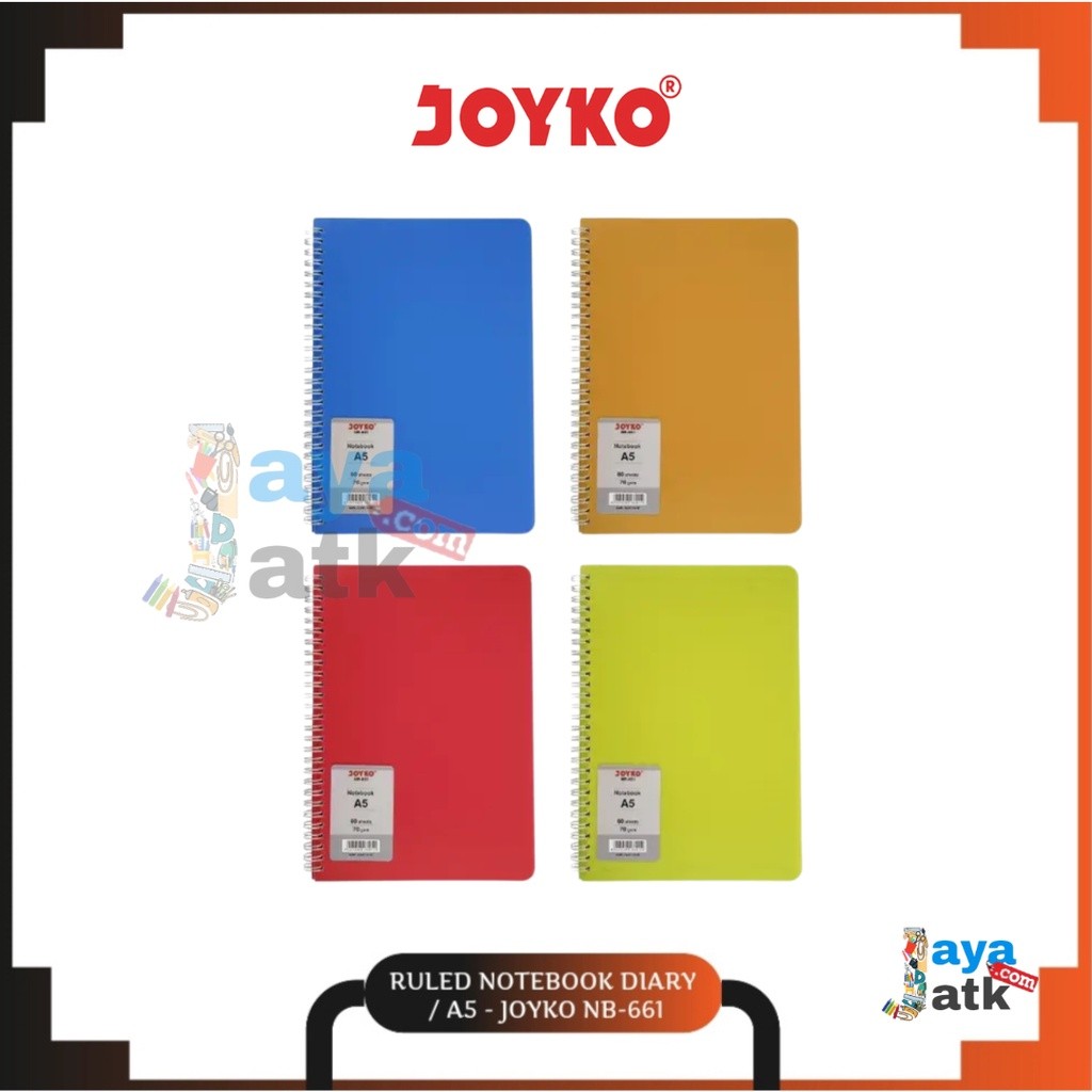 

Ruled Notebook Diary / Agenda Buku Catatan Begaris Spiral A5 - Joyko NB-661