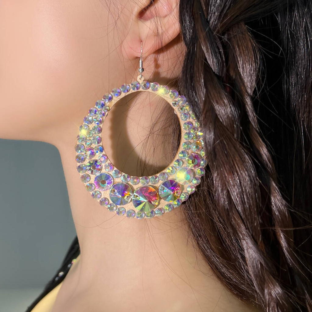 

20 Styles Handmade Colored Diamond Performance Ear Accessories Belly Dance Female Adult High-end Exquisite Earrings Jewelry