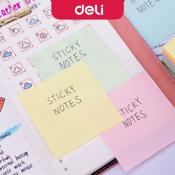 

Deli EA01703 Memo - Sticky Notes 76×76mm 4×100sheets