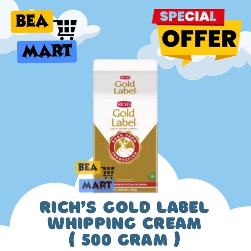 

Rich Gold Label Whipping Cream 500gr | Richs Rich's Label Emas Whip Krim 500 gram gr | INSTANT ONLY