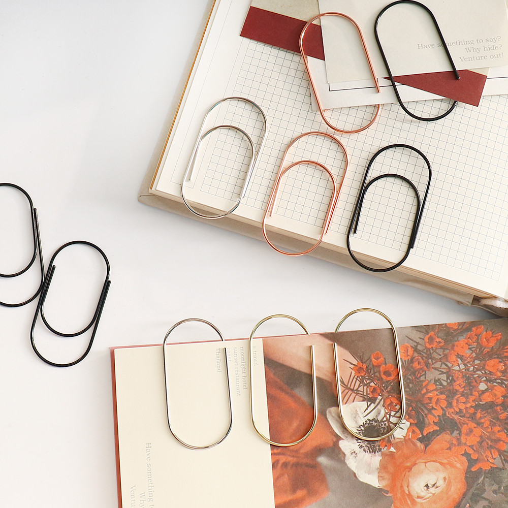 

TUTU factory supply 25pcs/15pcs 50x25mm large size paper clips 4 colors available large wide paper clips on Promotion