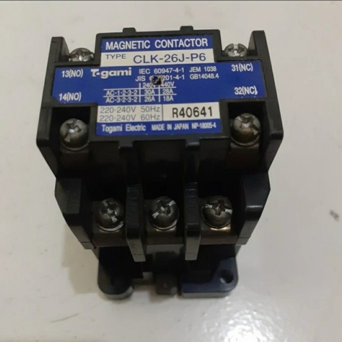 NV99 Magnetic Contactor Kontaktor Togami CLK-26J-P6 CLK26J-P6 CLK 26J P6