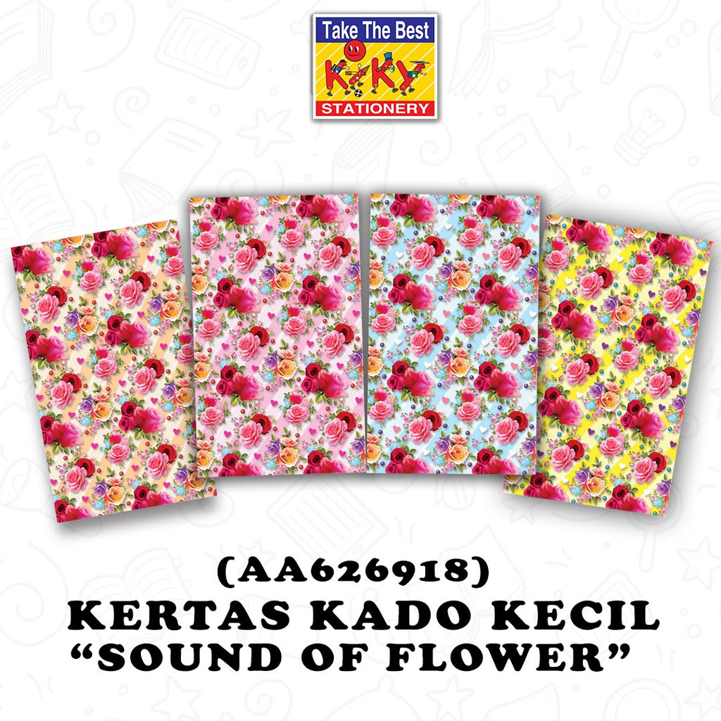 

10 Lembar Kertas Kado Glossy Motif Bunga SOUND OF FLOWER By Kiky