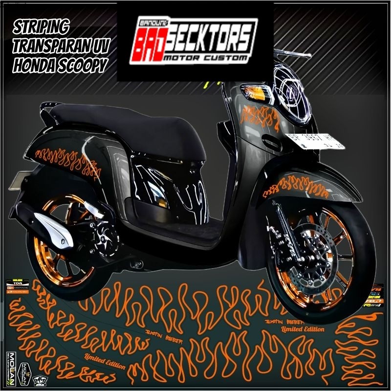 Decal Sticker Striping Variasi Transparan Uv Scoopy Api New Scoopy Api Scoopy Karbu Api Scoopy Fi Ap