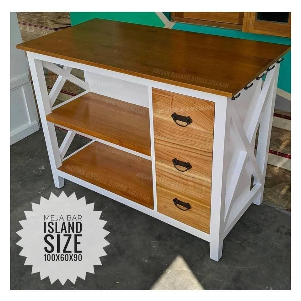 Meja Kitchen Island Table Stacking | Meja Dapur Island | Meja Rak Dapur