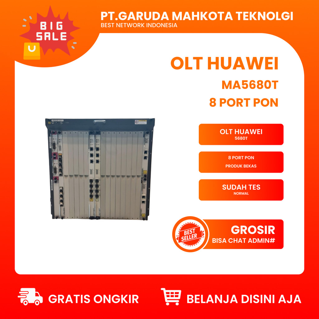 OLT Huawei MA5680T 1G 8 Port Gpon Epon Original-Bekas Original