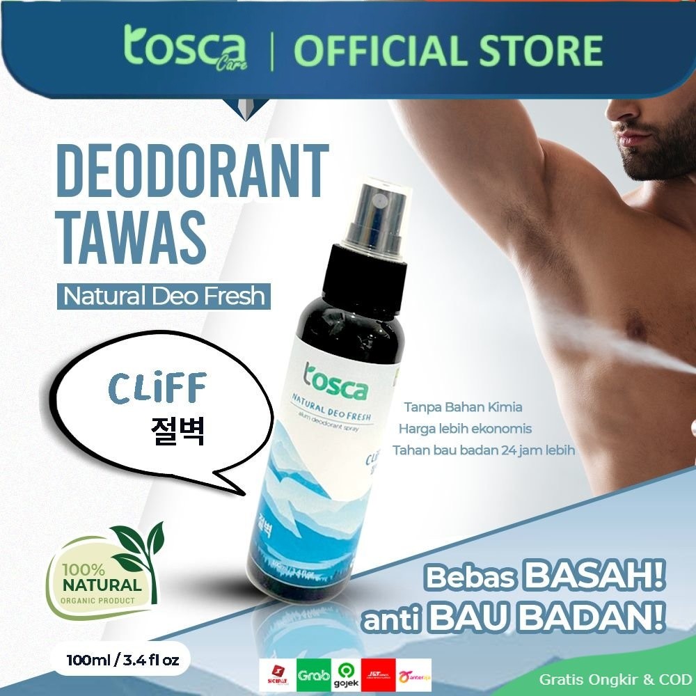 Natural Deodorant Spray Khusus Pria 100ml - Deodorant Tawas Cair Ampuh Mencegah Bau Ketiak dan Badan